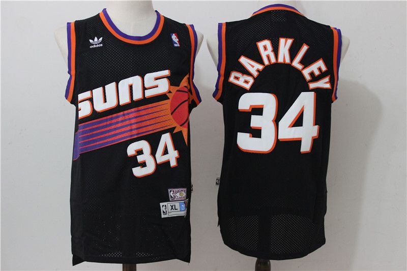 Men Phoenix Suns 34 Barkley Black Adidas NBA Jerseys